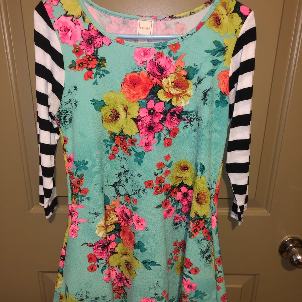 Pattern mixing dress